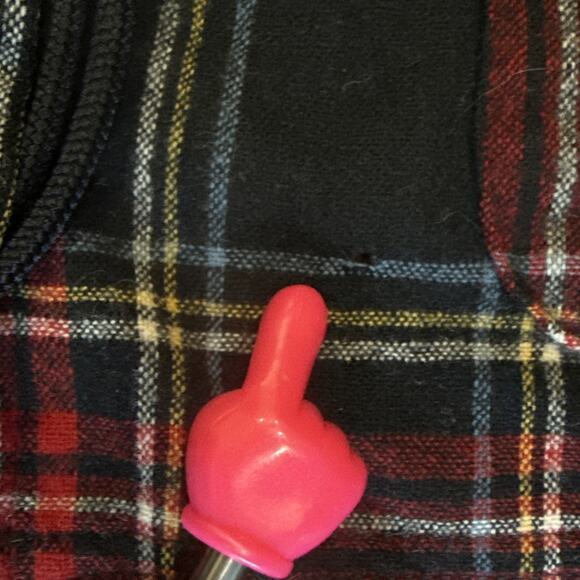 PENDLETON Jacket 100% Wool Tartan Plaid Red Black Button Women's Large -FLAW- - Picture 5 of 6